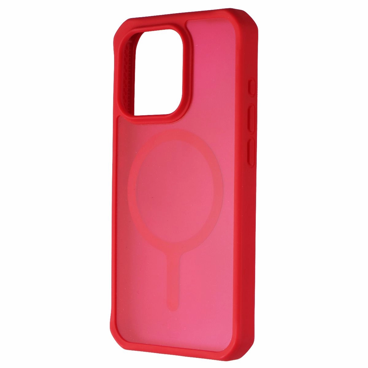 ITSKINS Hybrid_R // Frost Series Case for MagSafe for Apple iPhone 15 Pro - Red Flexible Fit Modern Edge Layer