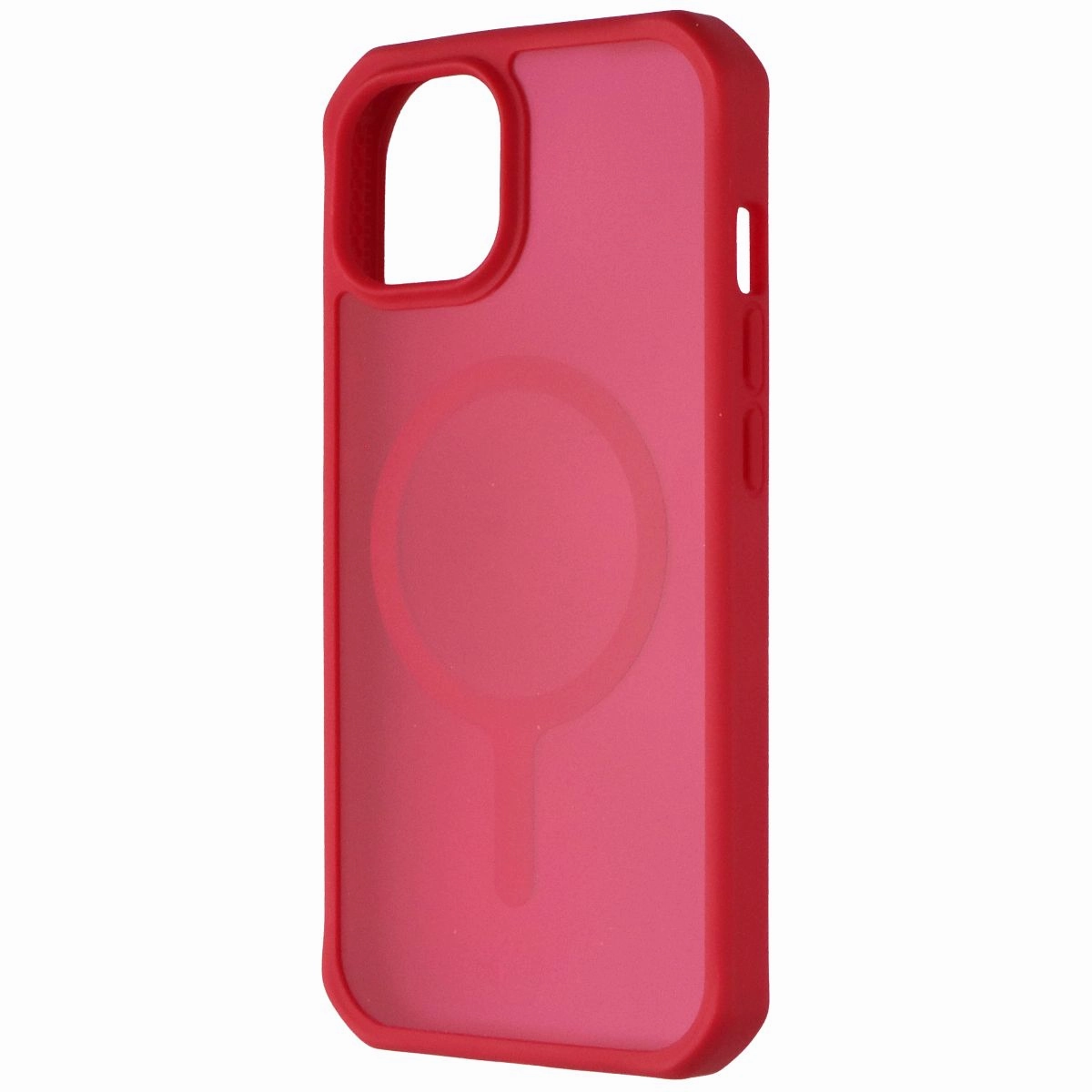 Rugged Pattern Design ITSKINS Hybrid_R Frost Case for MagSafe for Apple iPhone 15 / iPhone 14 - Red