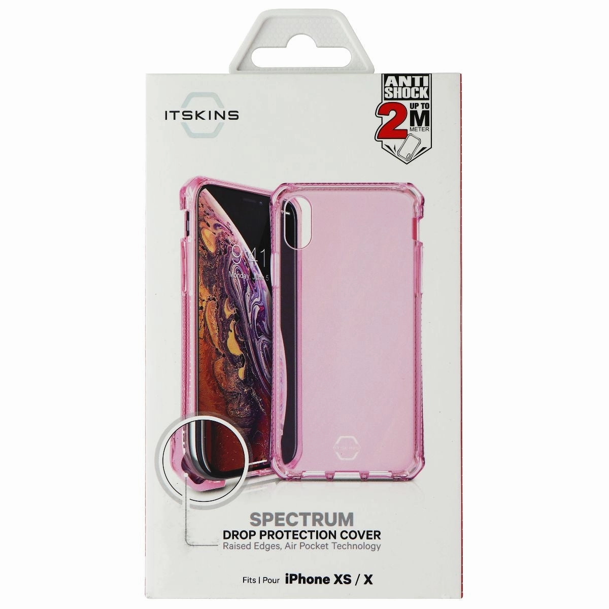 ITSKINS Spectrum Clear Case for Apple iPhone Xs/X - Light Pink Vivid Pattern