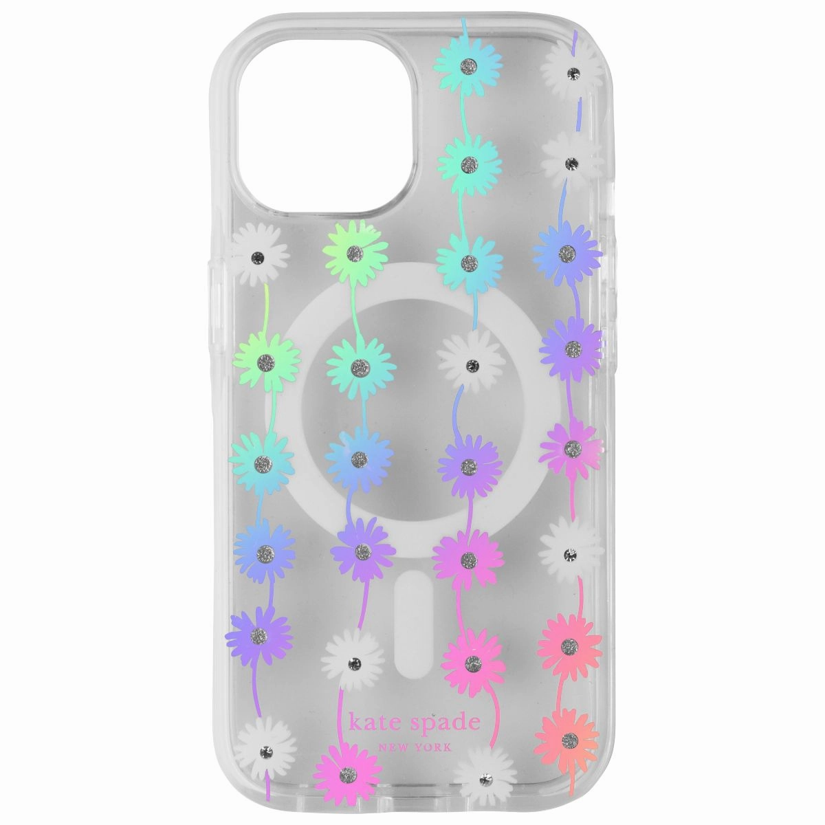 Soft Layered Design Kate Spade Case for MagSafe for Apple iPhone 15/14/13 - Daisy Chain Iridescent