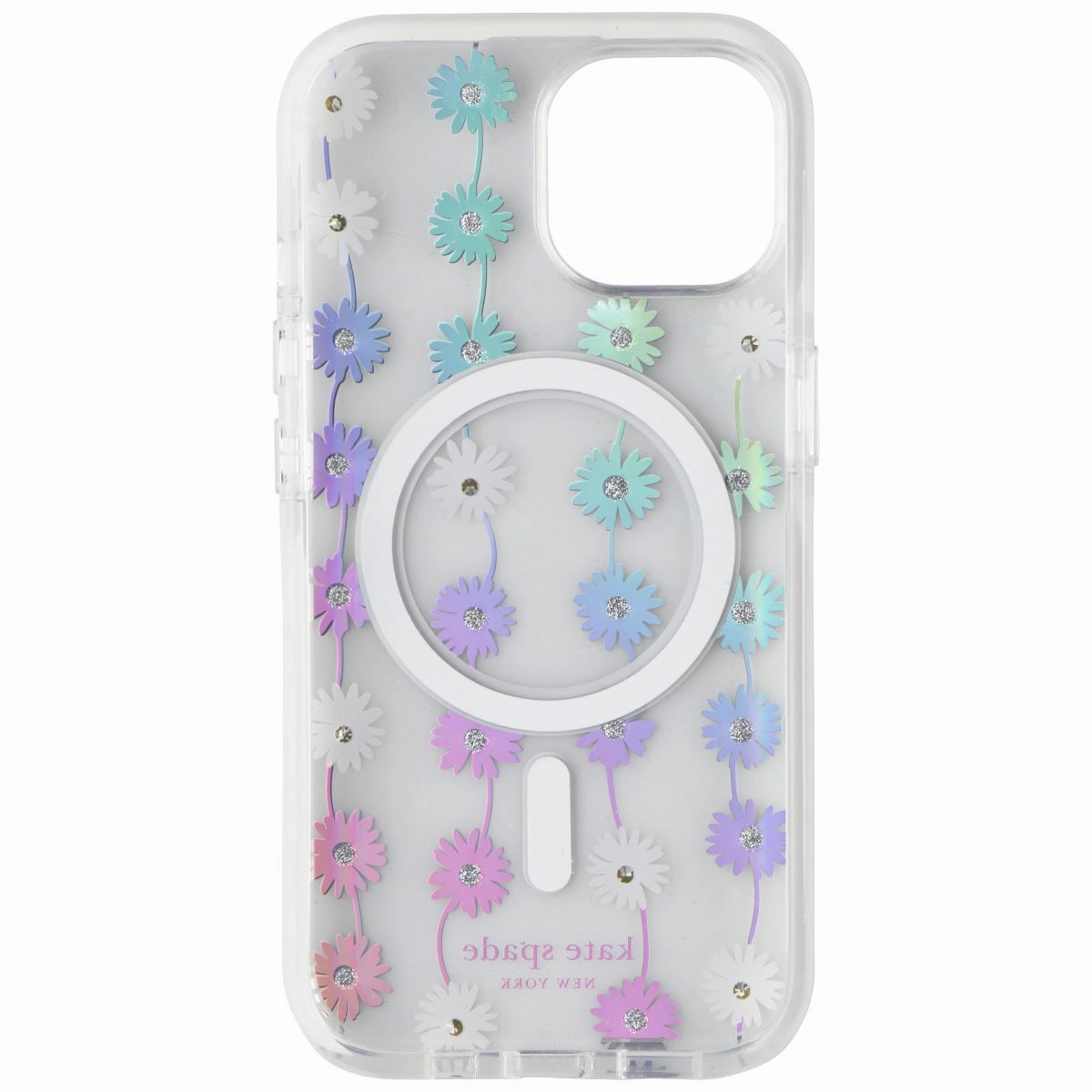 Kate Spade Case for MagSafe for Apple iPhone 15/14/13 - Daisy Chain Iridescent Refined Edge