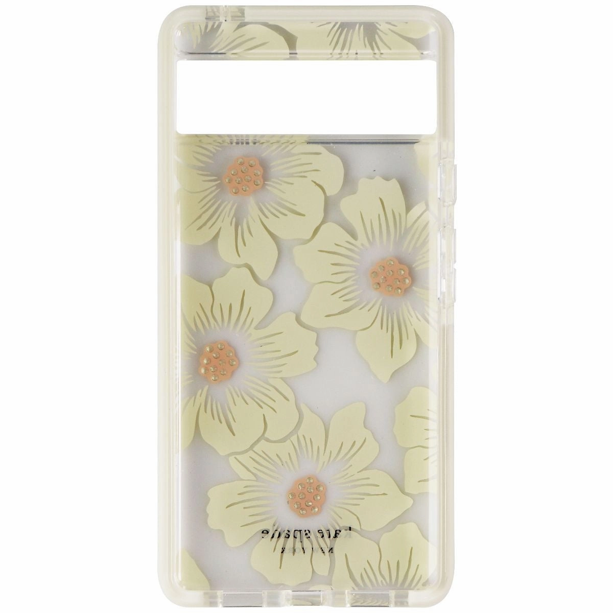 Scratch Guard Kate Spade Defensive Hardshell Case for Pixel 6 - Hollyhock Floral Clear