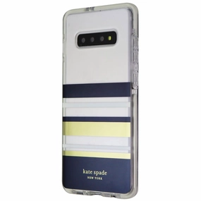 Kate Spade Defensive Hardshell Case for Samsung Galaxy S10  - Stripe Black/Gold Smooth Grip Layer