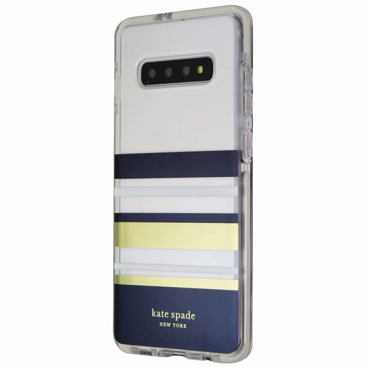 Kate Spade Defensive Hardshell Case for Samsung Galaxy S10  - Stripe Black/Gold Smooth Grip Layer