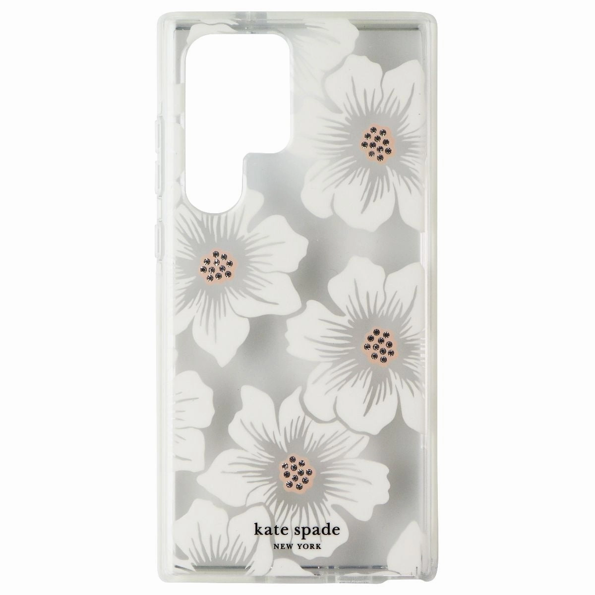 Polished Finish Texture Durable Look Kate Spade Defensive Hardshell Case for Samsung Galaxy S23 Ultra - Hollyhock