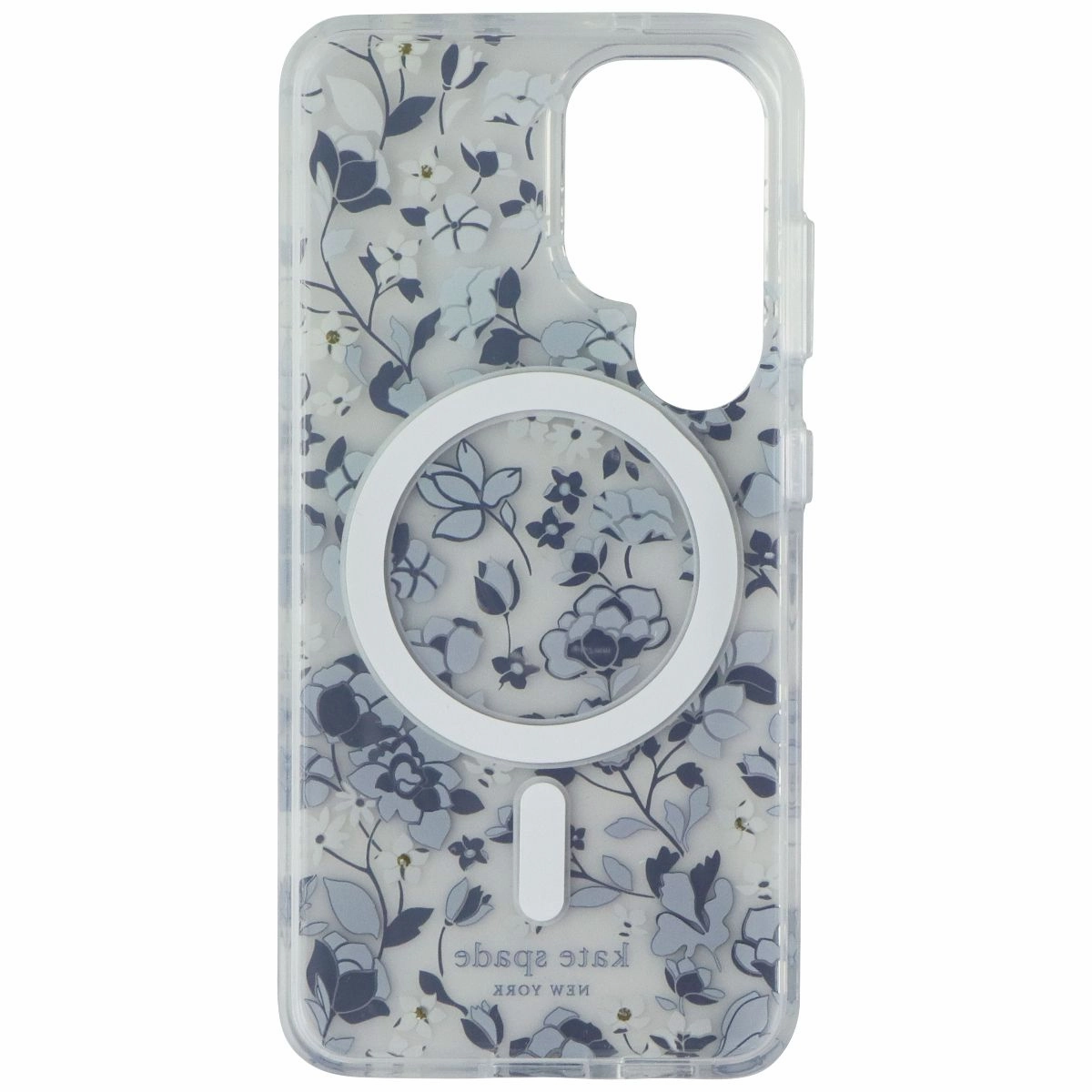 Kate Spade Protective Case for MagSafe for Galaxy S25 - Flowerbed Blue Gems Wireless charging Modern Accessory