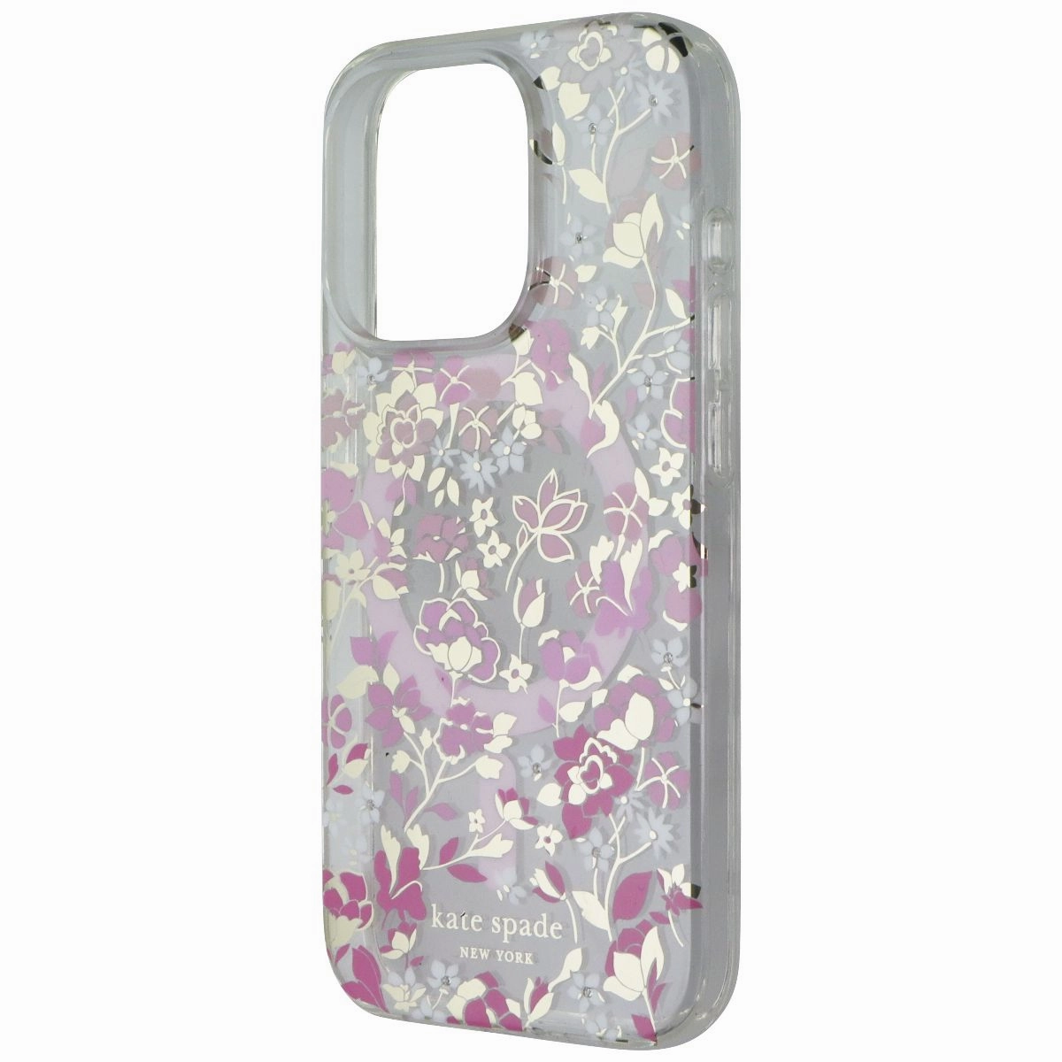 Protective Design Layer Hybrid Pattern Design Kate Spade Protective Case for MagSafe for iPhone 15 Pro - Flowerbed Pink Ombre