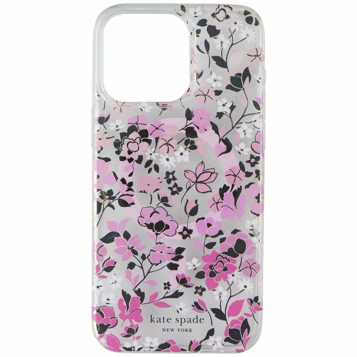 Shock Absorber Modern Edge Layer Kate Spade Protective Case for MagSafe for iPhone 15 Pro Max - Flowerbed Pink