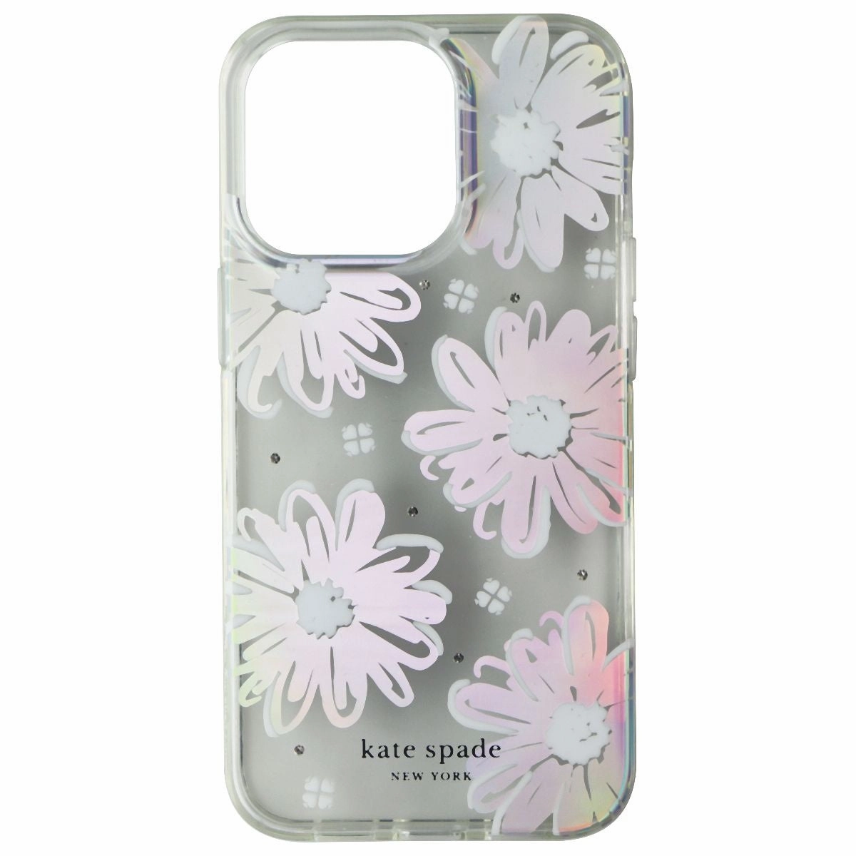 Kate Spade Protective Hardshell Case for iPhone 13 Pro - Daisy Iridescent Foil Smooth Edges