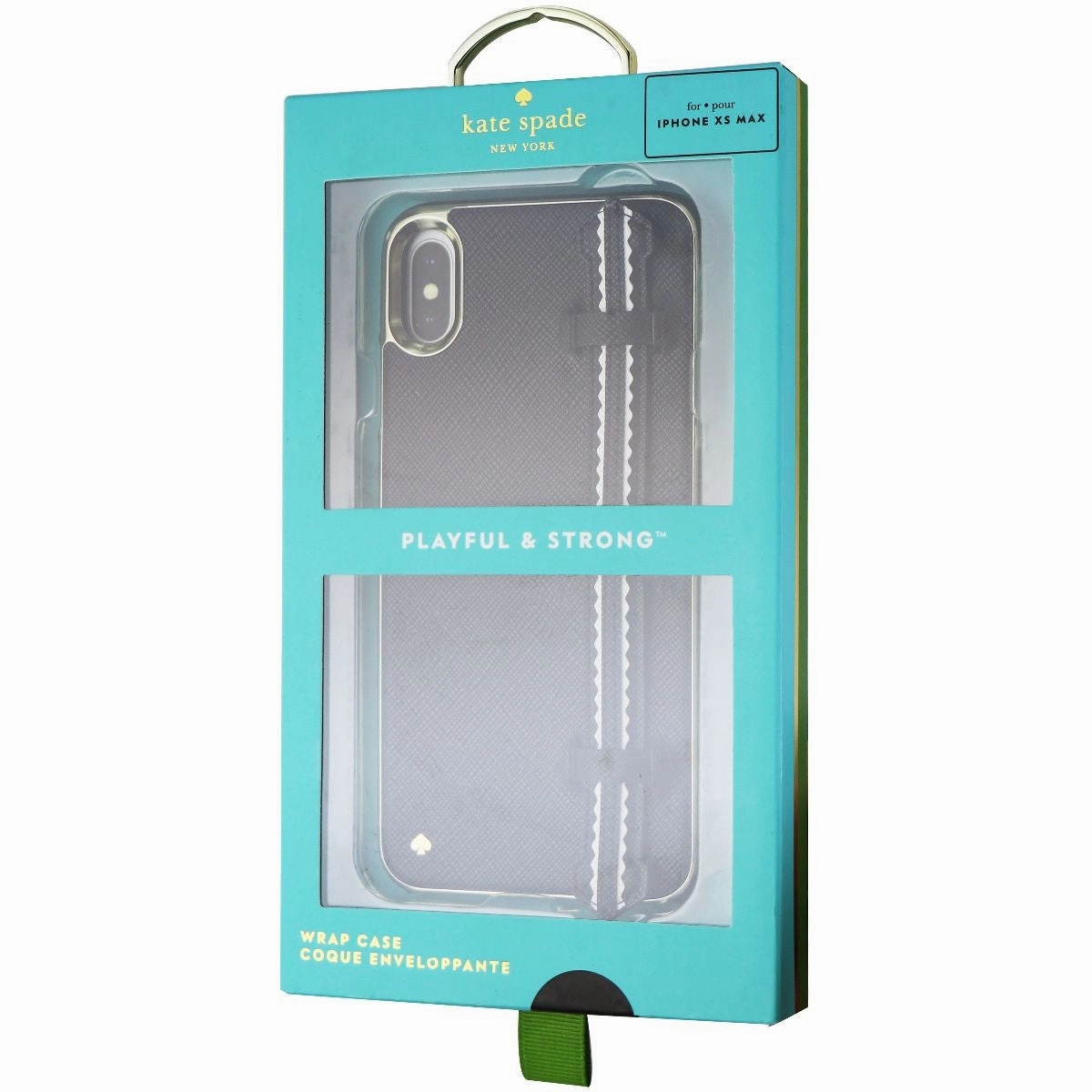 Matte Design Texture Modern Pattern Style Kate Spade Wrap Strap Case for Apple iPhone Xs Max -  Black Saffiano/Gold