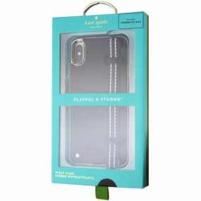 Matte Design Texture Modern Pattern Style Kate Spade Wrap Strap Case for Apple iPhone Xs Max -  Black Saffiano/Gold