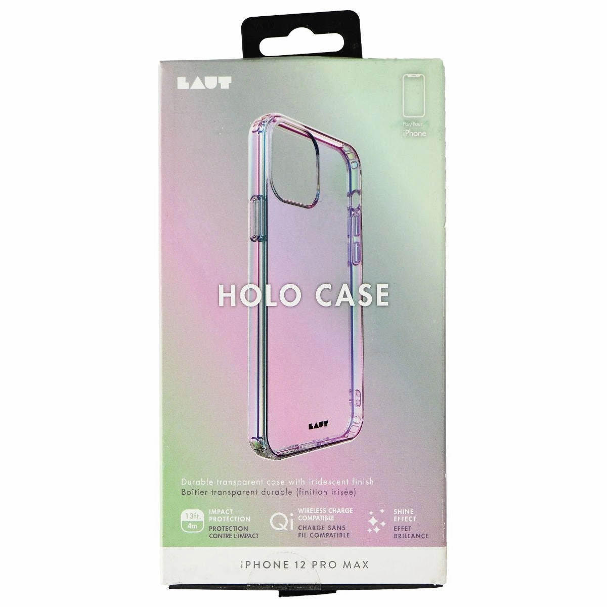 Smooth Detail Modern Layer LAUT Holo Series Case for Apple iPhone 12 Pro Max - Pearl / Transparent
