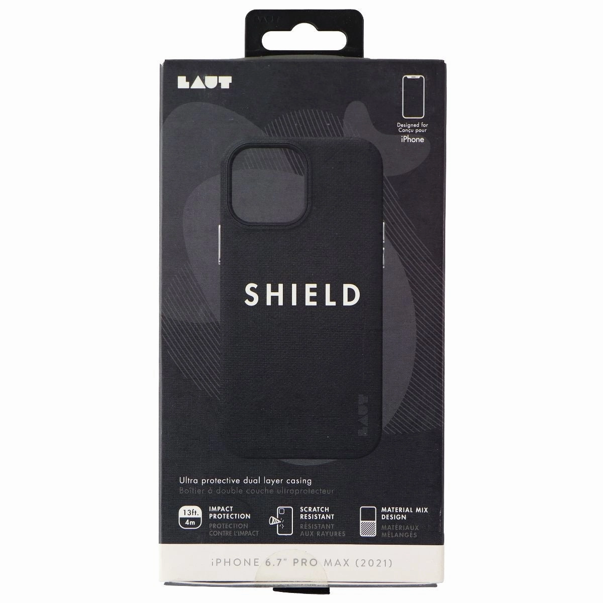 LAUT Shield Series Dual Layer Case for Apple iPhone 13 Pro Max - Black Shock shield