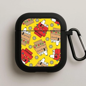 Water Resistant Shell minimalist ergonomic pocket silicone shell Cartoon Beagle Fairylights And Gingerbead Pattern AirPods Case