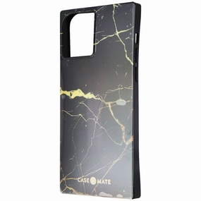 Soft Silicone Smooth Shape Case-Mate BLOX Rectangular Case for iPhone 12/iPhone 12 Pro - Black Gold Marble