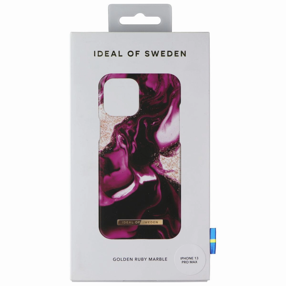 iDeal of Sweden Printed Case for iPhone 13 Pro Max - Golden Ruby Marble Gloss Surface Layer Soft Feel