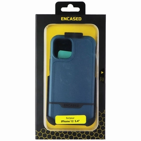 Encased Premium Protection Case   Holster for iPhone 12 Mini - Rebel Angel Blue Polished Touch Flexible structure