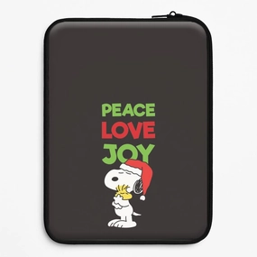 Peace, Love, Joy Christmas Cartoon Beagle Laptop Sleeve Heat resistant