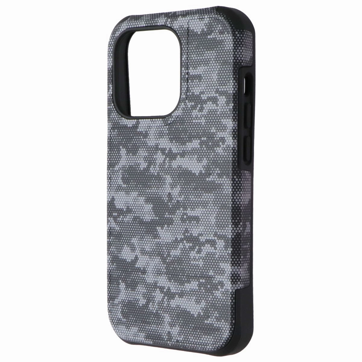 Verizon Rugged Series Case for Apple iPhone 14 Pro - Black Camo Travel Accessory Trendy Pattern