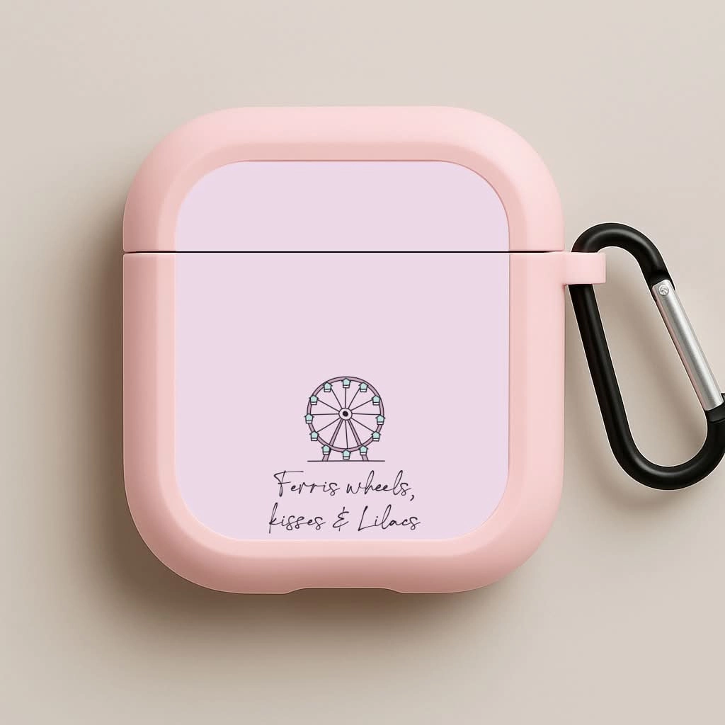 Ferris Wheels, Kisses & Lilacs AirPods Case minimal modern design Smooth Silicone Finish