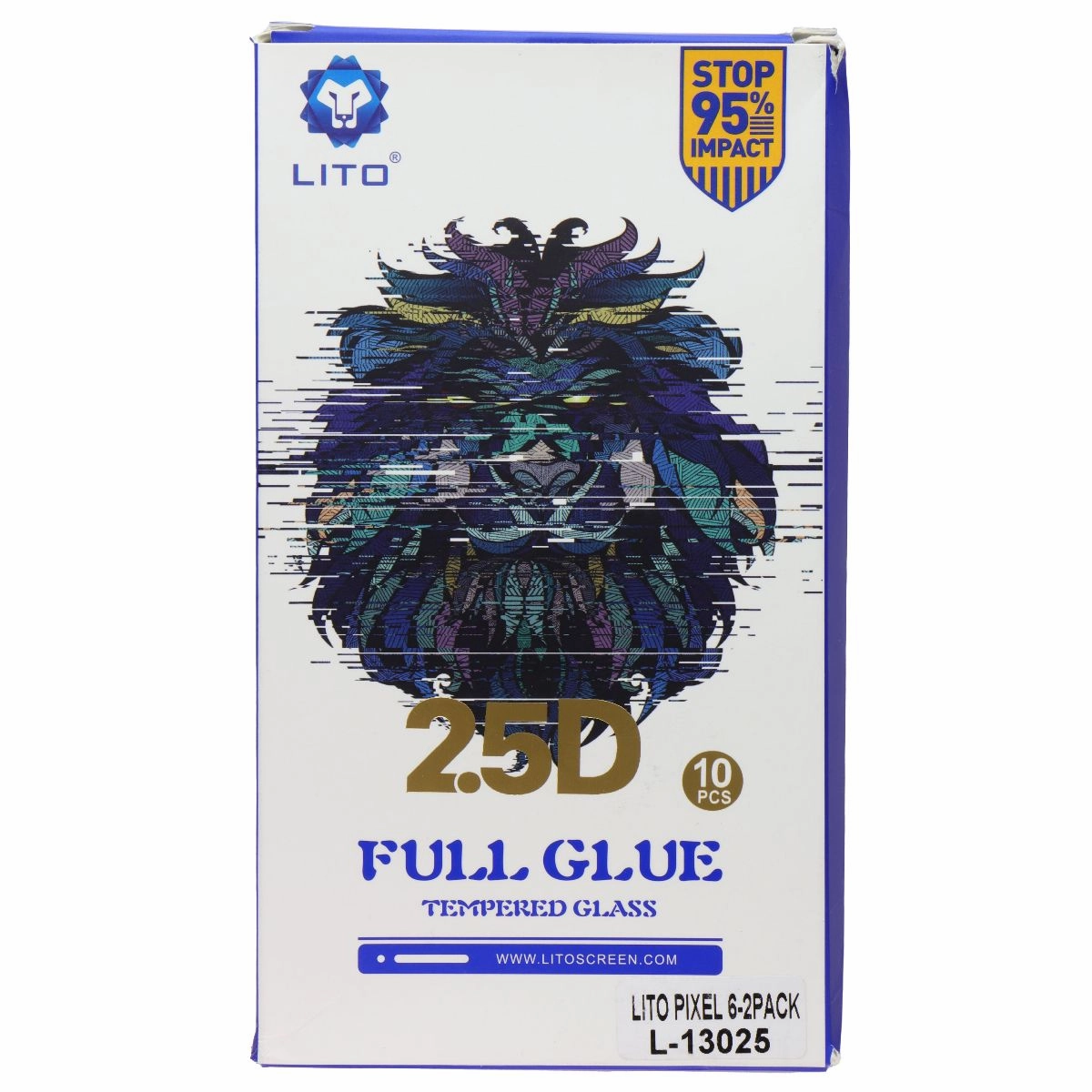 LITO 2.5D Full Glue Tempered Glass Screen Protector for Google Pixel 6 (10 Pcs) Screen Security Layer portable protection film