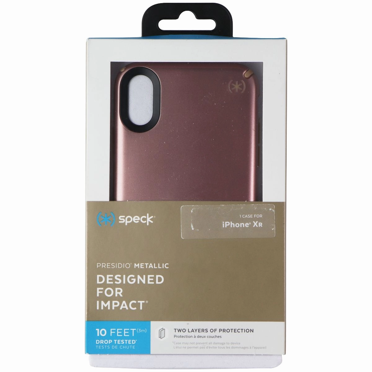 High strength Speck Presidio Metallic Series Case for Apple iPhone XR - Rose Gold