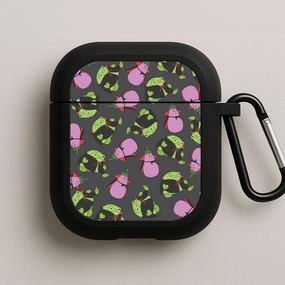 customizable airpods shell drop proof airpods cover Vampire Frogs And Vegetables Pattern - Halloween AirPods Case