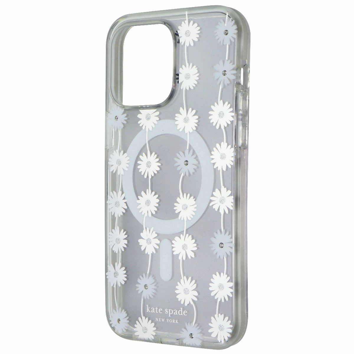 Kate Spade Case for MagSafe for Apple iPhone 15 Pro Max - Daisy Chain Iridescent Soft Shield Travel Essential