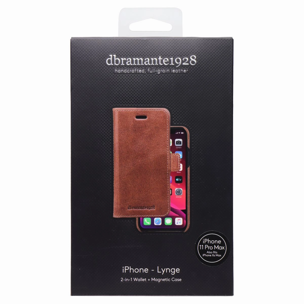 Lynge Full-Grain 2-in-1 Wallet   Magnetic Case for iPhone 11 Pro Max - Brown Screen Bumper
