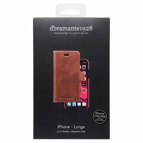 Lynge Full-Grain 2-in-1 Wallet   Magnetic Case for iPhone 11 Pro Max - Brown Screen Bumper