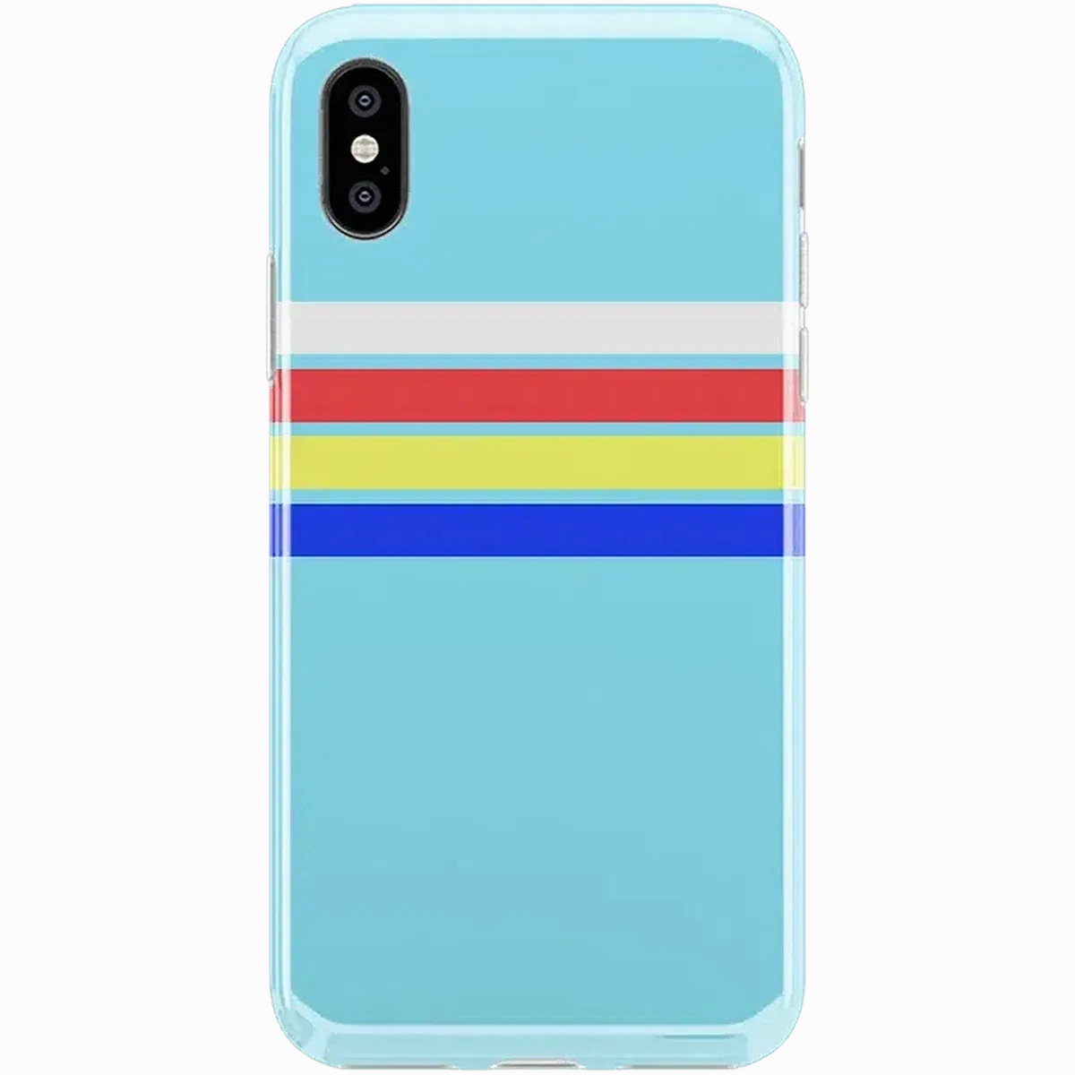 Luxury Edge Texture Slim Design Totally Groovy | Teal Rainbow Stripes Color Block Case