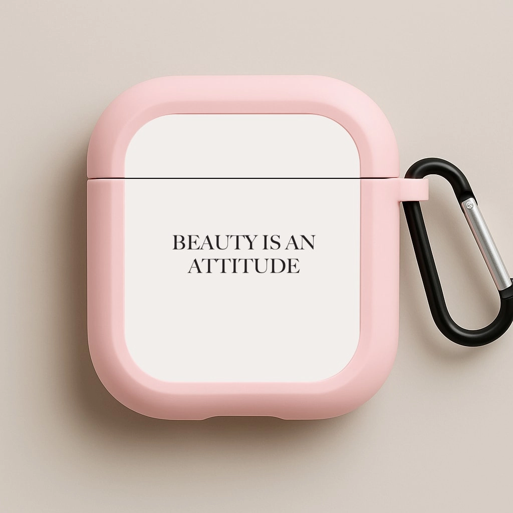 durable matte ergonomic protector Beauty Is An Attitude - Clean Girl Aesthetic AirPods Case