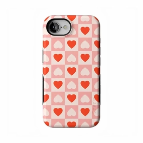 King of My Heart | Checkered Hearts Case Durable Detail