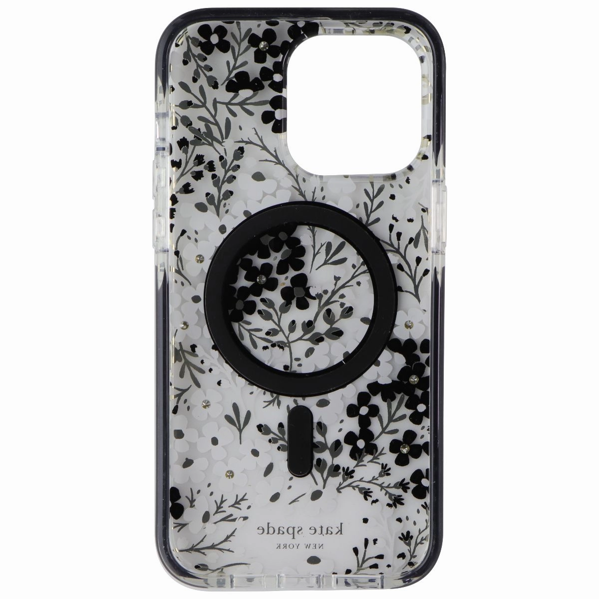 Kate Spade Case for MagSafe for iPhone 15 Pro Max - Multi Floral (Black MagSafe) Minimal Edge Luxury Finish Texture