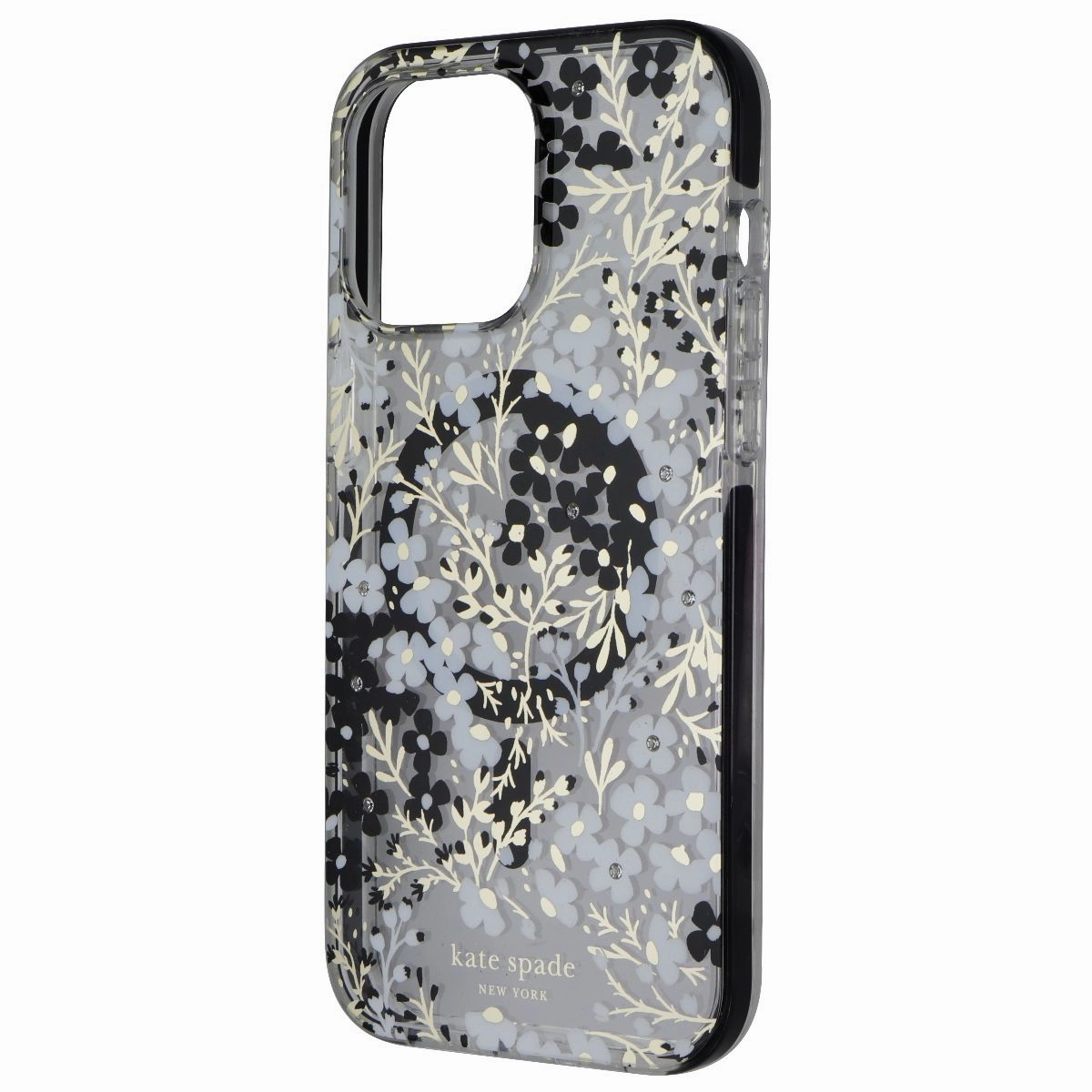 Matte Detail Refined Craftsmanship Kate Spade Case for MagSafe for iPhone 15 Pro Max - Multi Floral (Black MagSafe)