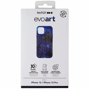 Compact Design Tech21 EvoArt Case for Apple iPhone 12 and iPhone 12 Pro - Blue/Burning City
