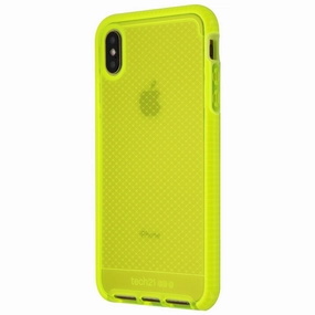 Matte Surface Work Essentials Tech21 Evo Check Series Gel Case for Apple iPhone XS Max - Neon Yellow
