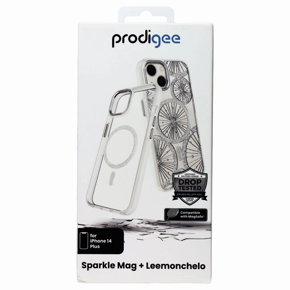 Prodigee Swappable Case for MagSafe for iPhone 14 Plus - Sparkle Mag/Leemonchelo Protective Design Layer Drop Protection
