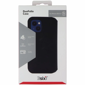 Protective Craft Durable Protection Layer 3SIXT DuoFolio Wallet Case for Apple iPhone 13 - Black
