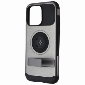 Refined Craftsmanship Ergonomic grip Spigen Slim Armor Series Case for Apple iPhone 15 Pro Max - Gunmetal/Black