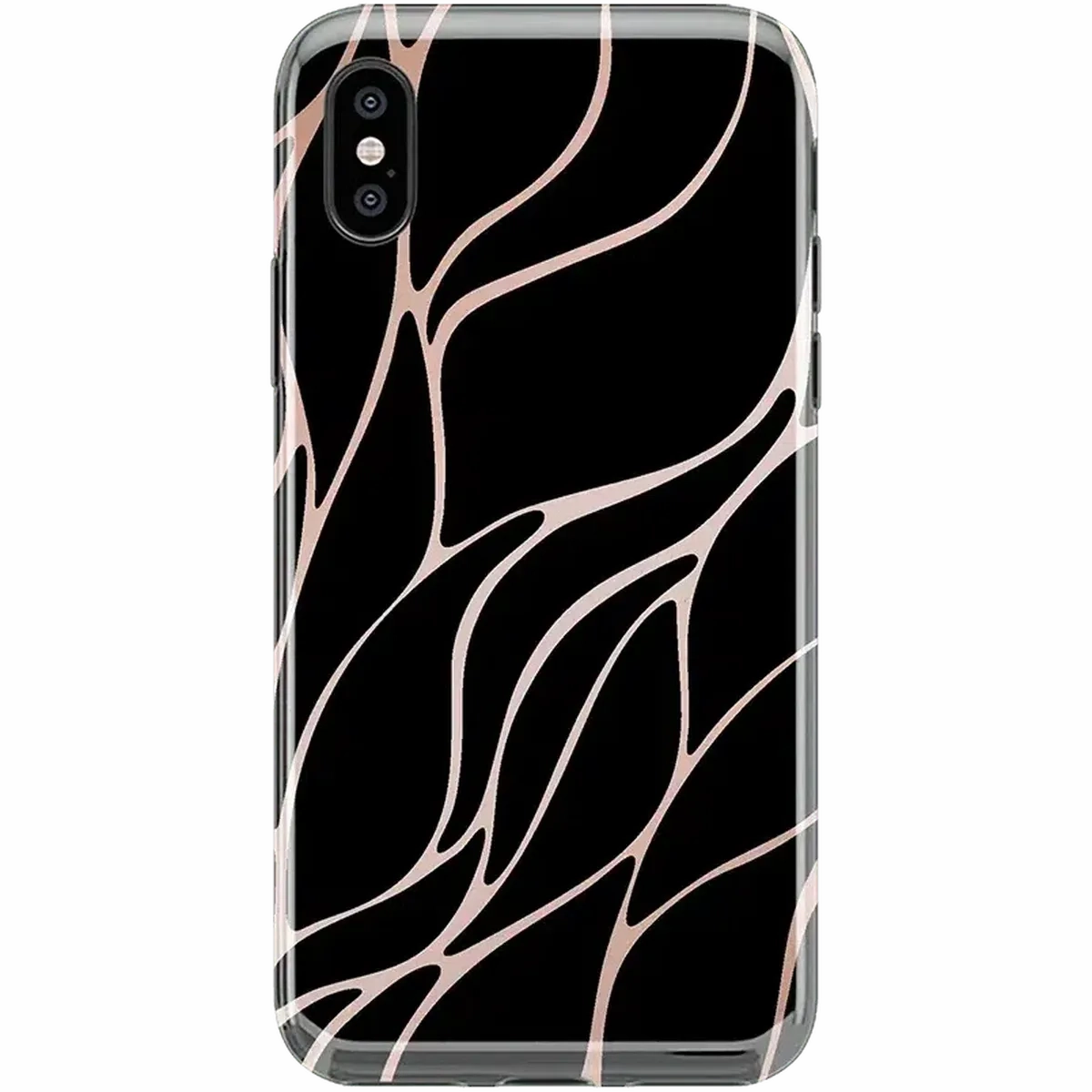 Outdoor Travel Midnight Ride | Black and Gold Metallic Waves Case