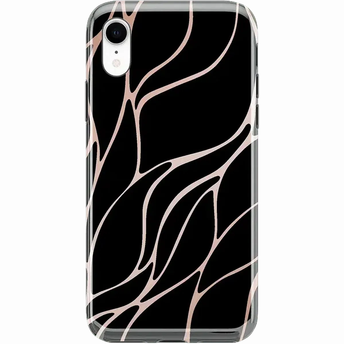 Vivid Pattern Midnight Ride | Black and Gold Metallic Waves Case