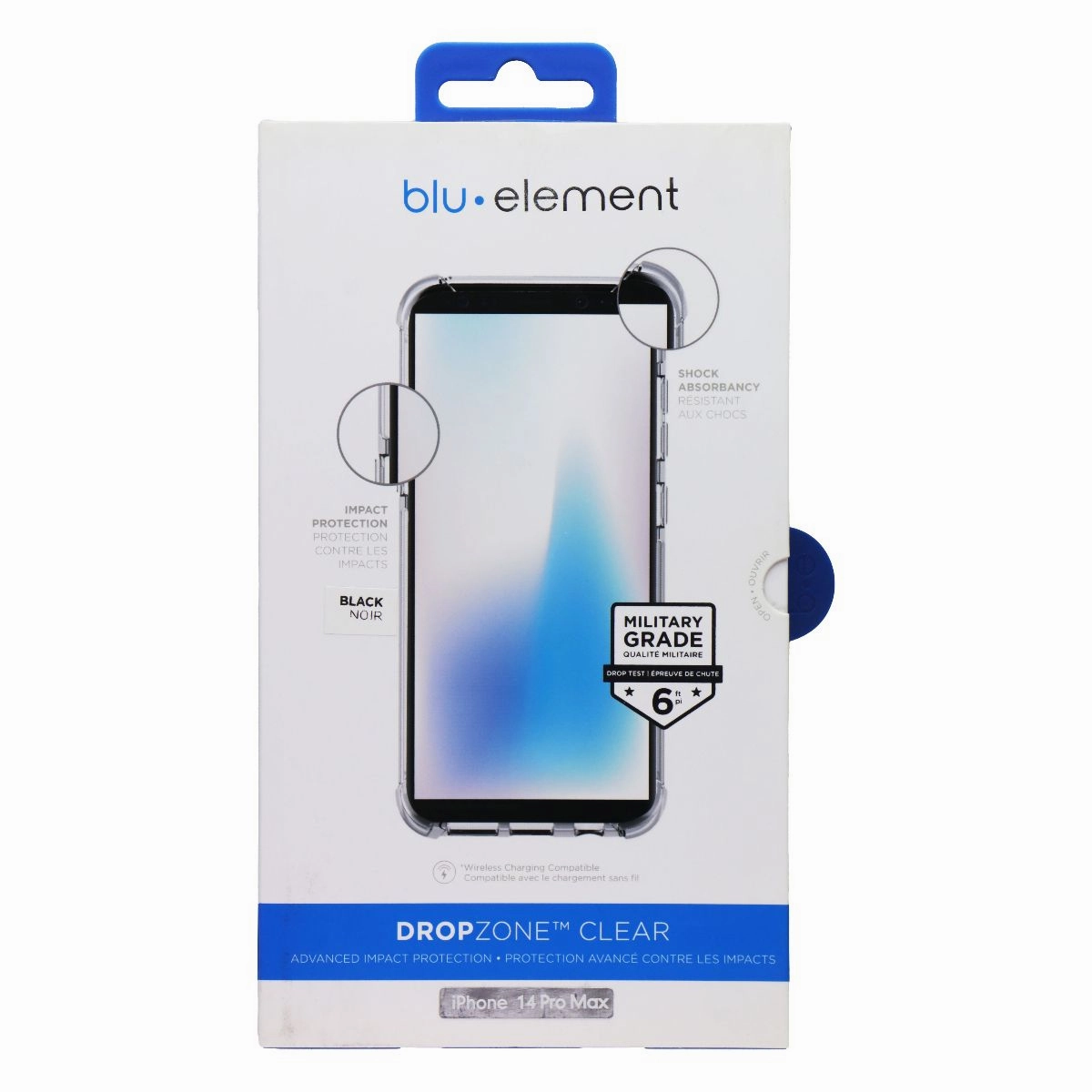 Polished Surface Texture Sleek Surface Blu Element Dropzone Clear Case for Apple iPhone 14 Pro Max - Clear