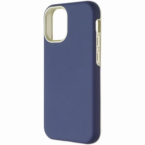 Mybat Dual Layer Phone Case for Apple iPhone 12 Mini - Blue / Gold Matte Surface Design Pocket Size