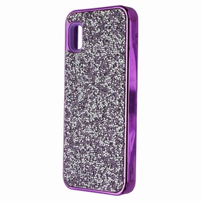 MyBat Encrusted Rhinestones Hybrid Case for Samsung Galaxy A10e - Purple Glitter Reusable Material
