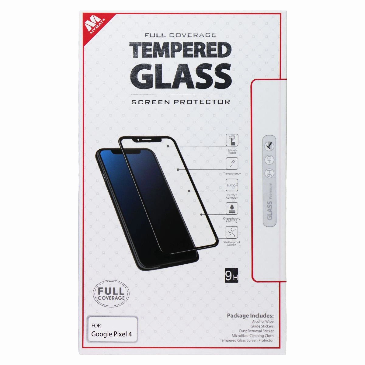 impact resistant cover Screen Defense Max MyBat Full Coverage Tempered Glass Screen Protector for Google Pixel 4
