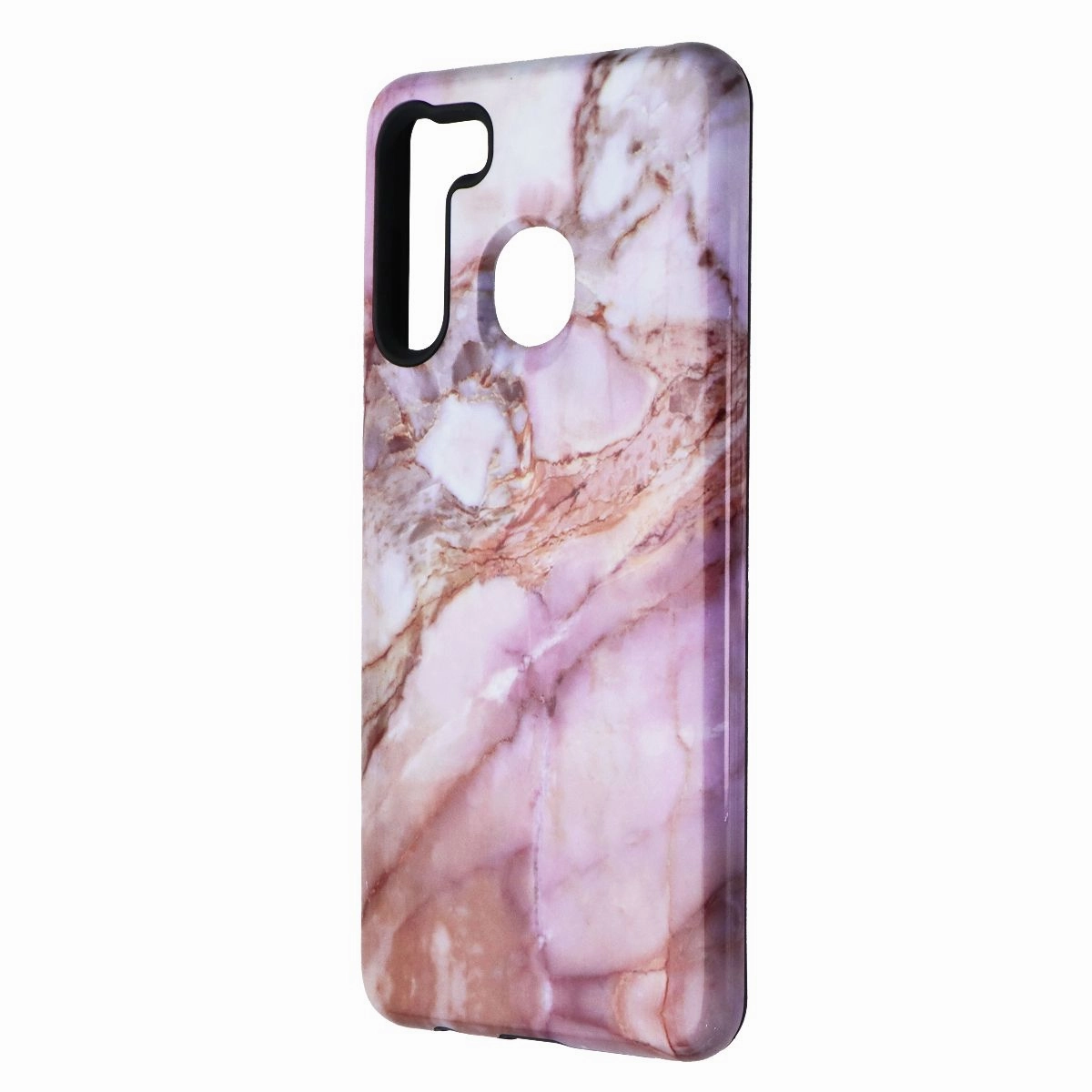 MyBat Fuse Hybrid Series Dual-Layer Case for Samsung Galaxy A21 - Pink Marble Luxury Accent Hybrid Pattern Texture