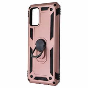 Matte Texture Surface Youth Style MyBat Hybrid Protector Ring Stand Case for Samsung Galaxy A02s - Rose Gold