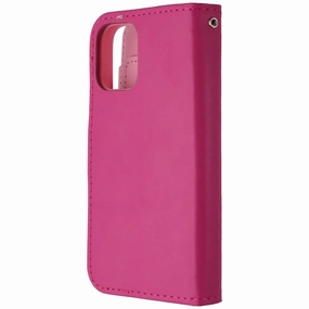 Matte Look Water Resistant MyBat MyJacket Wallet Case for Apple iPhone 12 Mini - Hot Pink