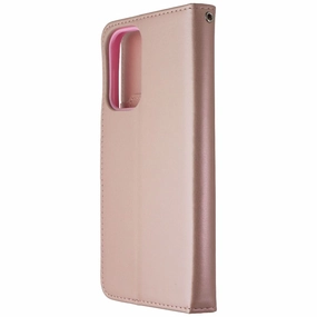Strong material Mybat MyJacket Wallet Case for Samsung Galaxy A23 5G - Pink Leather